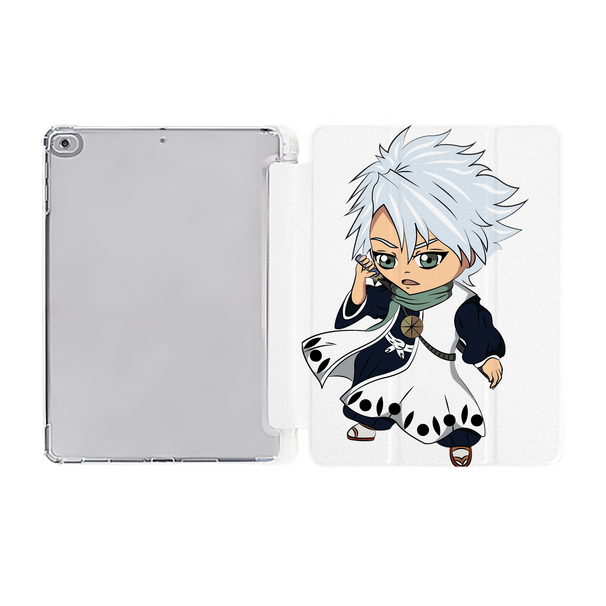 （画像用） ブリーチ 日番谷冬獅郎（ひつがや とうしろう） BLEACH Hitsugaya Toushirou IPad ケース ペン収納付き 三つ折りスタンド PUレザー×シリコン 対応機種9.5/10.5/10.9インチ